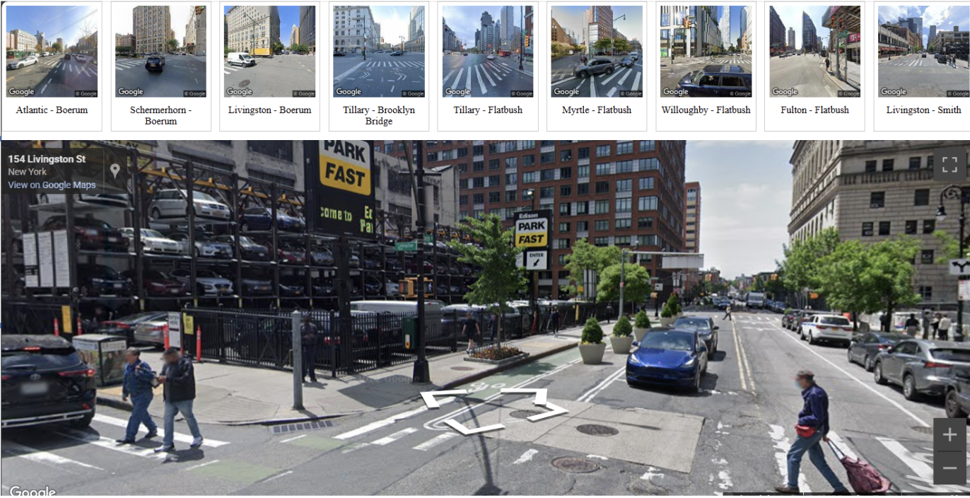 Screenshot of a street view tool interface